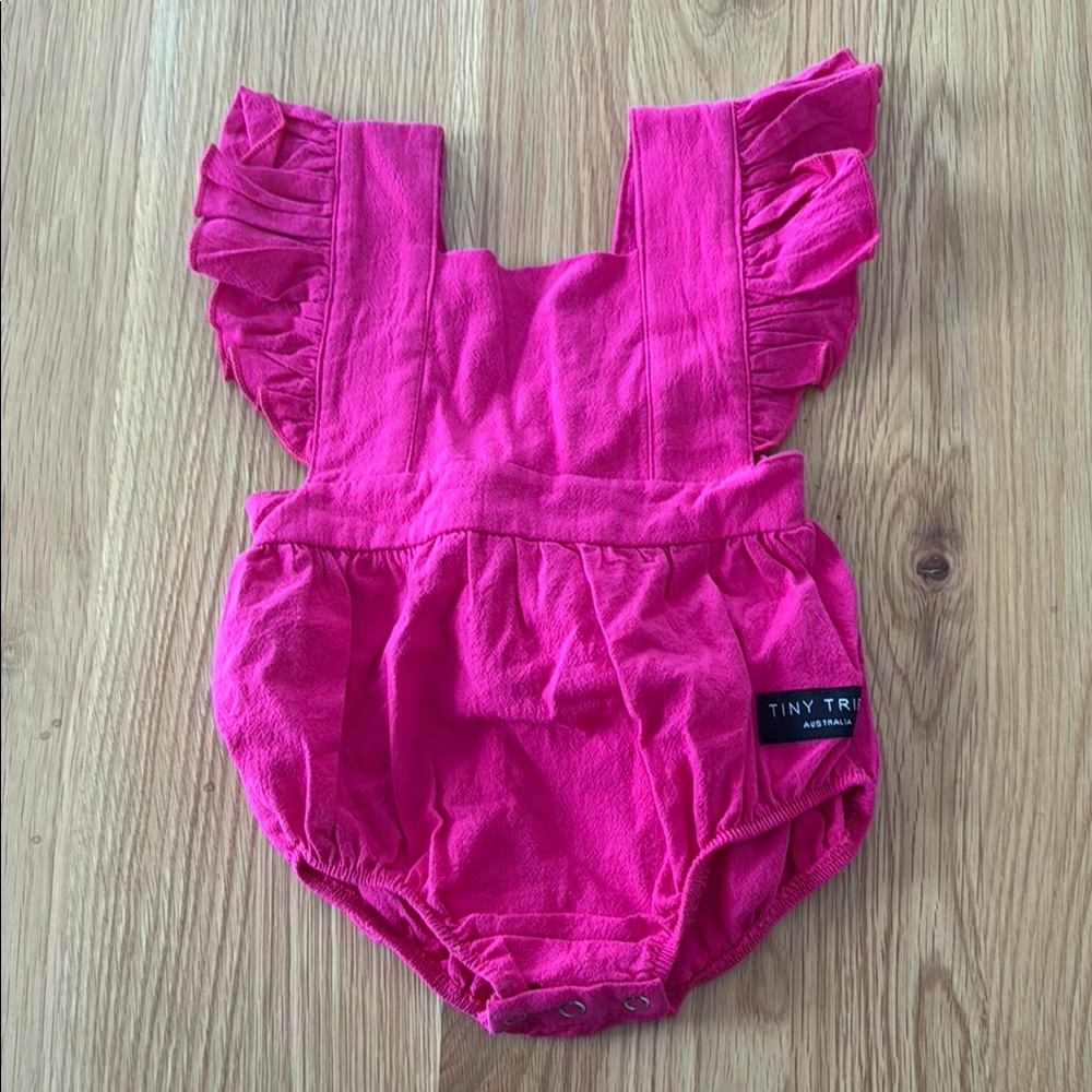 Tiny Tribe Pink Ruffled Baby Romper